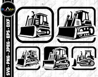 Bulldozer SVG Bundle, Construction Clipart (Digital Download)