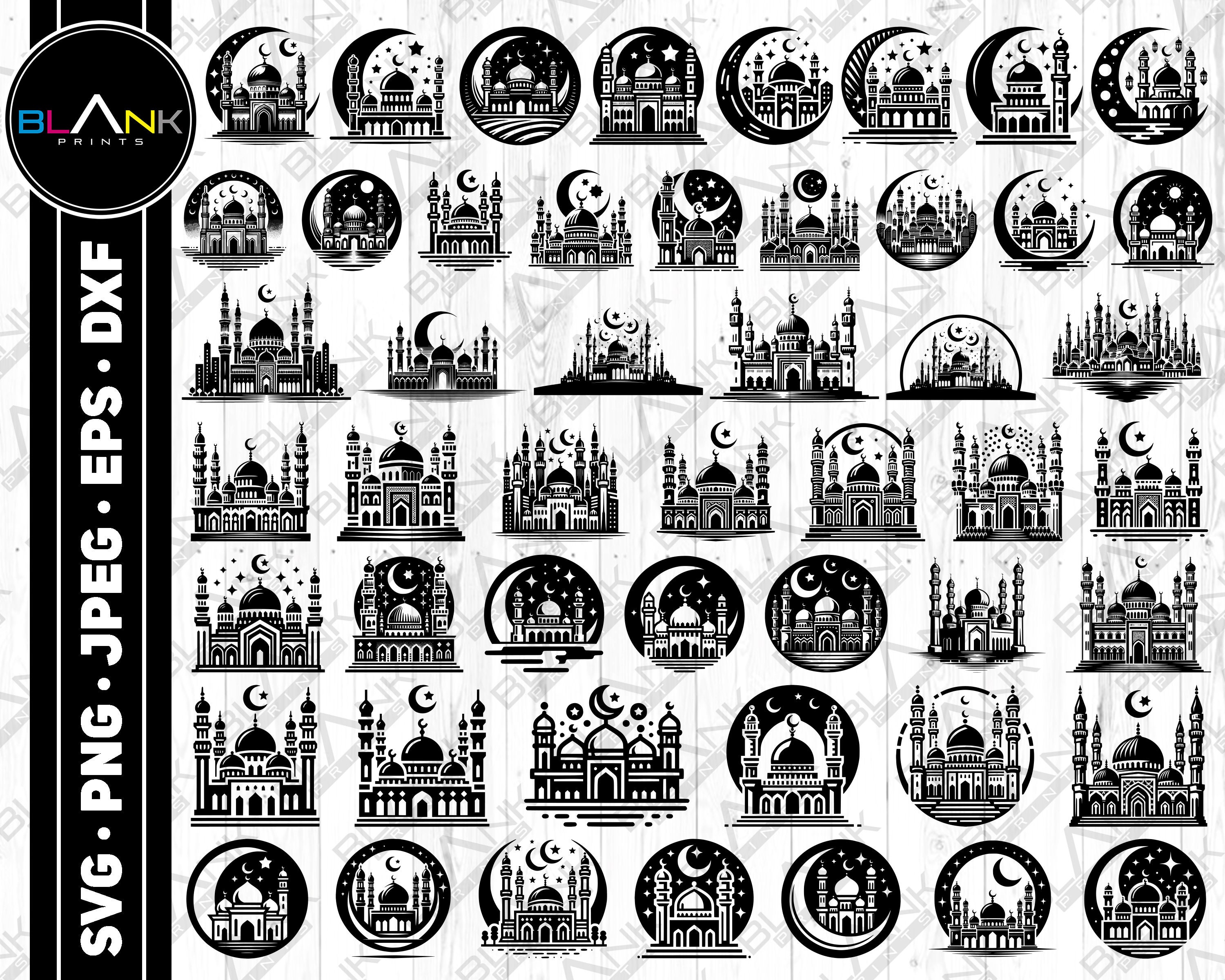 Mosque Clipart Bundle | Islamic Vector Graphics (svg, Png, Jpg, Eps ...