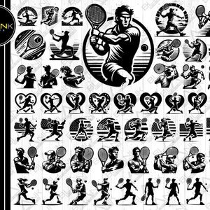 Tennis Bundle svg png jpeg eps dxf bündeln Kontur Cricut kommerzielle Nutzung benutzerdefinierte Tennis USA Flagge USA Karte Tennis Herz Bündel svg