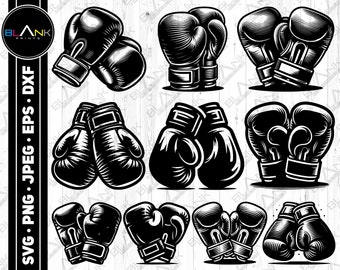 Paquete de imágenes prediseñadas de guantes de boxeo, gráficos vectoriales (svg, png, jpg, eps, dxf)