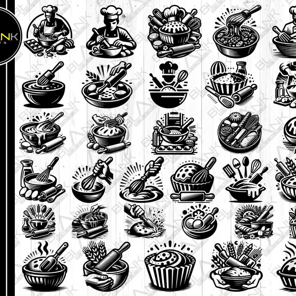 baking bundle svg png jpeg eps dxf bundle silhouette cricut commercial use baking supplies baking vector baker bundle