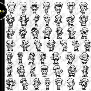 cute chef bundle svg png jpeg eps dxf bundle silhouette cricut commercial use custom shirt design cute chef baking cute chef vector clipart