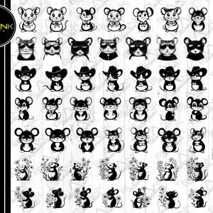 mouse bundle svg png jpeg eps dxf bundle silhouette clipart cricut vector commercial use custom mouse mice rat bundle svg animal svg bundle