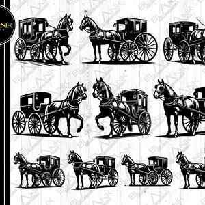 馬車バギーバンドル svg png jpeg eps dxf バンドル シルエット クリップアート cricut ベクトル 商用利用 カスタム 馬車バギー ベクトル
