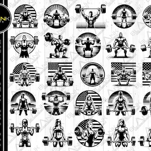 powerlifting bundle svg png jpeg eps bundle silhouette clipart cricut vector commercial use custom powerlifting weightlifting powerlifting