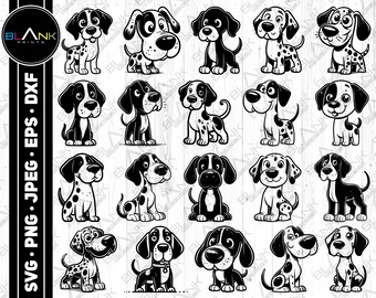 Cartoon Dane Clipart Bundle (svg, png, jpg, eps, dxf) (Digital Download