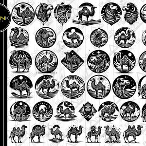 camel bundle svg png jpeg eps dxf bundle silhouette cricut clipart commercial use custom desert animal camel mystical camel silhouette svg