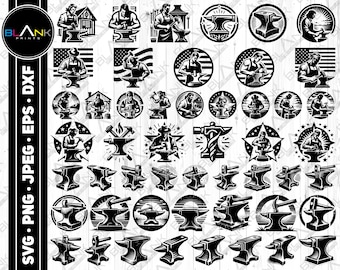 Blacksmith Anvil SVG Bundle, Forge Clipart (Digital Download)
