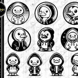 cute duck hoodie bundle svg png jpg eps dxf engrave silhouette clipart cricut laser vector commercial use custom cute duck jacket hoodie svg