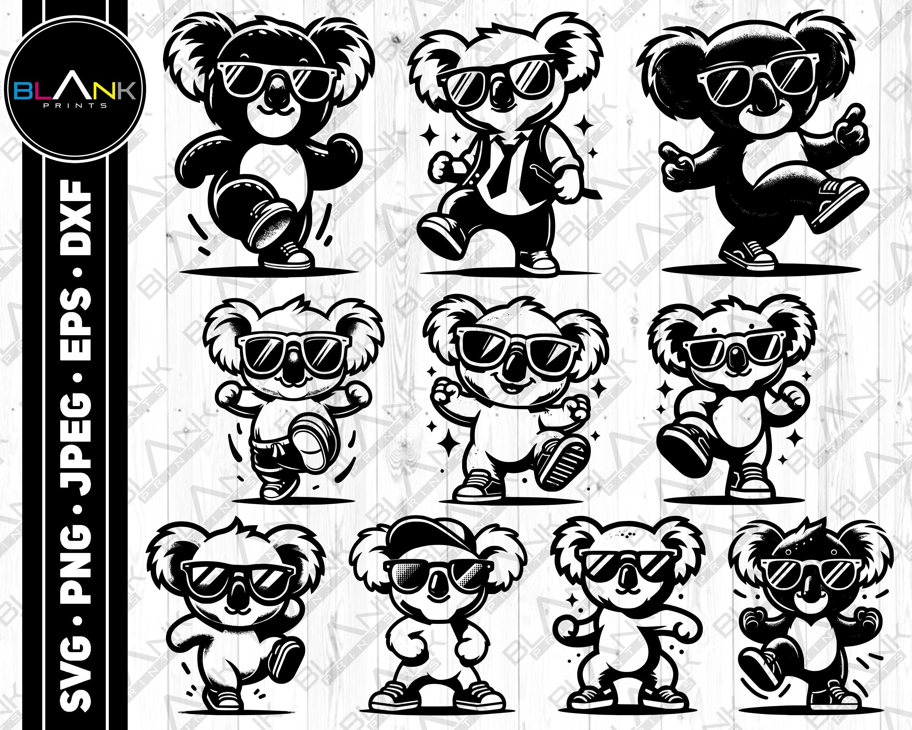 Cute Koala Bundle Svg Png Jpeg Eps Dxf Bundle Silhouette Clipart Cricut ...