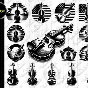 violin svg bundle svg png jpeg eps dxf bundle silhouette cricut commercial use custom violin music instrument vector silhouette svg