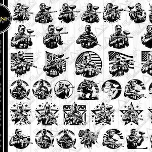 paintball bundle svg png jpeg eps dxf bundle silhouette clipart cricut vector commercial use custom paintball sports paint ball bundle svg