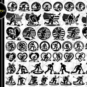 curling bundel svg png jpeg eps dxf bundel silhouet cricut commercieel gebruik aangepaste curling usa vlag usa kaart curling sport bundel