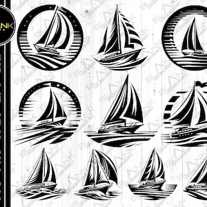 sailing bundle svg png jpeg eps dxf bundle silhouette clipart cricut vector commercial use custom sailing sail bundle sailing vector svg