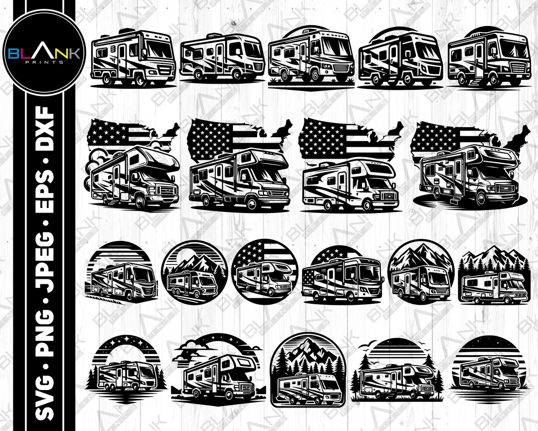 RV Camper SVG Bundle: Camping Vehicle Graphics (digital Download) - Etsy