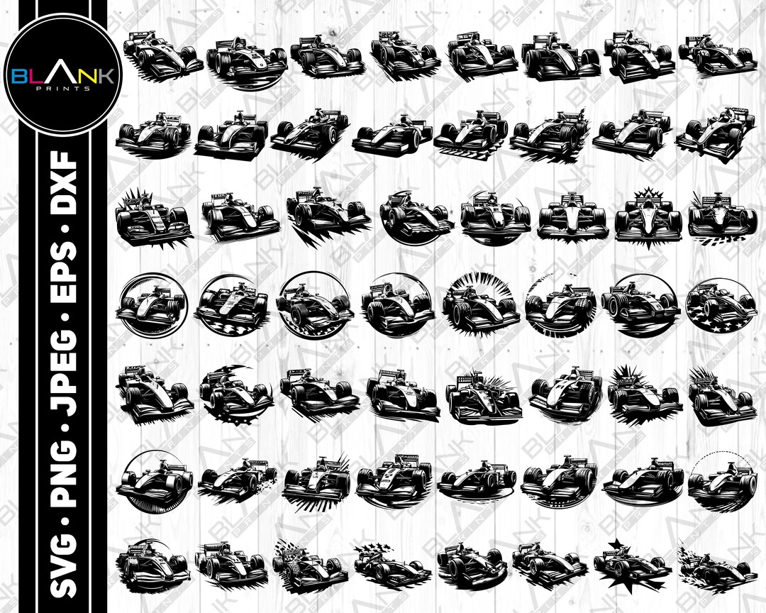 Race Car Bundle Svg Png Jpeg Eps Dxf Bundle Silhouette Clipart Cricut ...