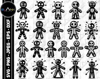 Voodoo Doll Clipart Bundle (svg, png, eps, dxf, jpeg) (Digital Download)