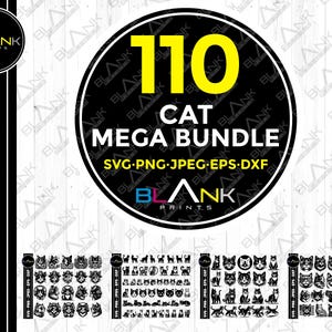cat mega bundle svg png jpg eps dxf bundle silhouette clipart cricut vector commercial use custom cat animal vector cat animal cat lover svg