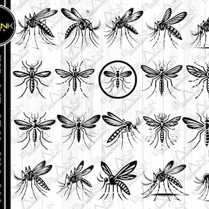 mosquito bundle svg png jpeg eps dxf bundle silhouette clipart cricut vector commercial use custom mosquito insect vector bundle mosquito