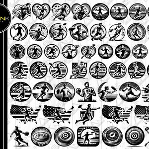 ultimative Frisbee Bundle svg png jpeg eps dxf Silhouette Cricut kommerzielle Nutzung benutzerdefinierte ultimative Frisbee Sport svg usa Flagge Herz