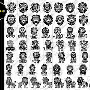 タイノ族のライオンのバンドル SVG PNG JPEG EPS DXF ベクターバンドル シルエット クリカット 商用利用 カスタムライオン 民族クリップアート ライオンヘッド タイノ族 先住民族