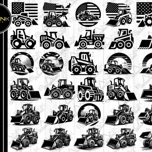 Lader Bundle svg png jpeg eps dxf Silhouette Cricut kommerzielle Nutzung Sonderanfertigung schwere Ausrüstung Fahrzeug USA Karte Flagge