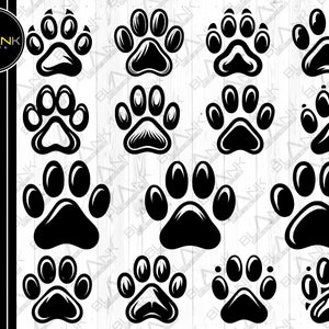 huella de pata de perro svg png jpeg eps dxf paquete silueta clipart cricut vector uso comercial huella de pata de perro personalizada huella de pata vector silueta
