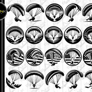 Paragliding SVG Bundle: USA Flag Designs (Digital Download)