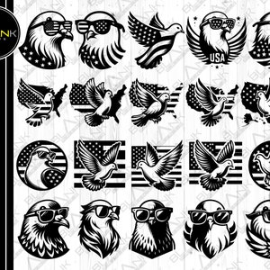 Taube bündeln svg png jpeg eps dxf bündeln Schattenbild cricut kommerzielle Nutzung kundenspezifische Hemdentwurf Taube USA Flagge Karte fliegender Vogel Sonnenbrillen svg