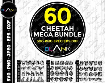 Cheetah Clipart Mega Bundle, Vector Graphics (svg, png, jpeg, eps, dxf)