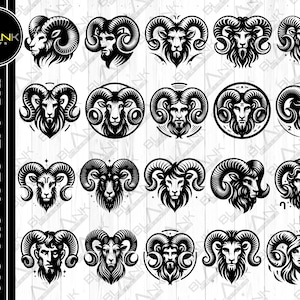 aries zodiac sign bundle svg png jpeg eps dxf bundle silhouette clipart cricut vector commercial use custom aries zodiac sign bundle aries