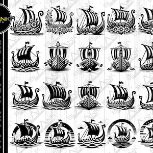 viking ship bundle svg png jpeg eps dxf bundle silhouette clipart cricut vector commercial use custom viking ship silhouette svg viking svg