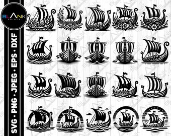 viking ship bundle svg png jpeg eps dxf bundle silhouette clipart cricut vector commercial use custom viking ship silhouette svg viking svg