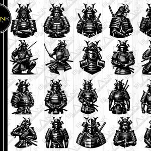 samurai bundle svg png jpeg eps dxf engrave silhouette clipart cricut laser vector commercial use custom samurai warrior vector samurai svg