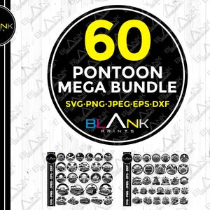 Pontoon Mega Bundle: Vector (Digital Download - svg, png, jpg, eps, dxf)