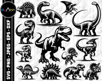 dinosaur bundle svg png jpeg eps dxf bundle silhouette cricut commercial use dinosaur bundle trex bundle dinosaur vector dinosaur silhouette