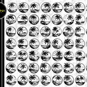beach scene bundle svg png jpeg eps dxf bundle silhouette cricut commercial use beach summer vacation bundle sand swimming beach palm tree