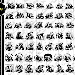 tortoise bundle svg png jpeg eps dxf bundle silhouette clipart cricut vector commercial use custom land turtle reptile loggerhead terrapin