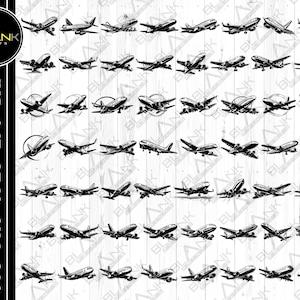 airplane bundle svg png jpeg eps dxf bundle silhouette cricut commercial use custom airplane clipart aviation flying aircraft svg airplane