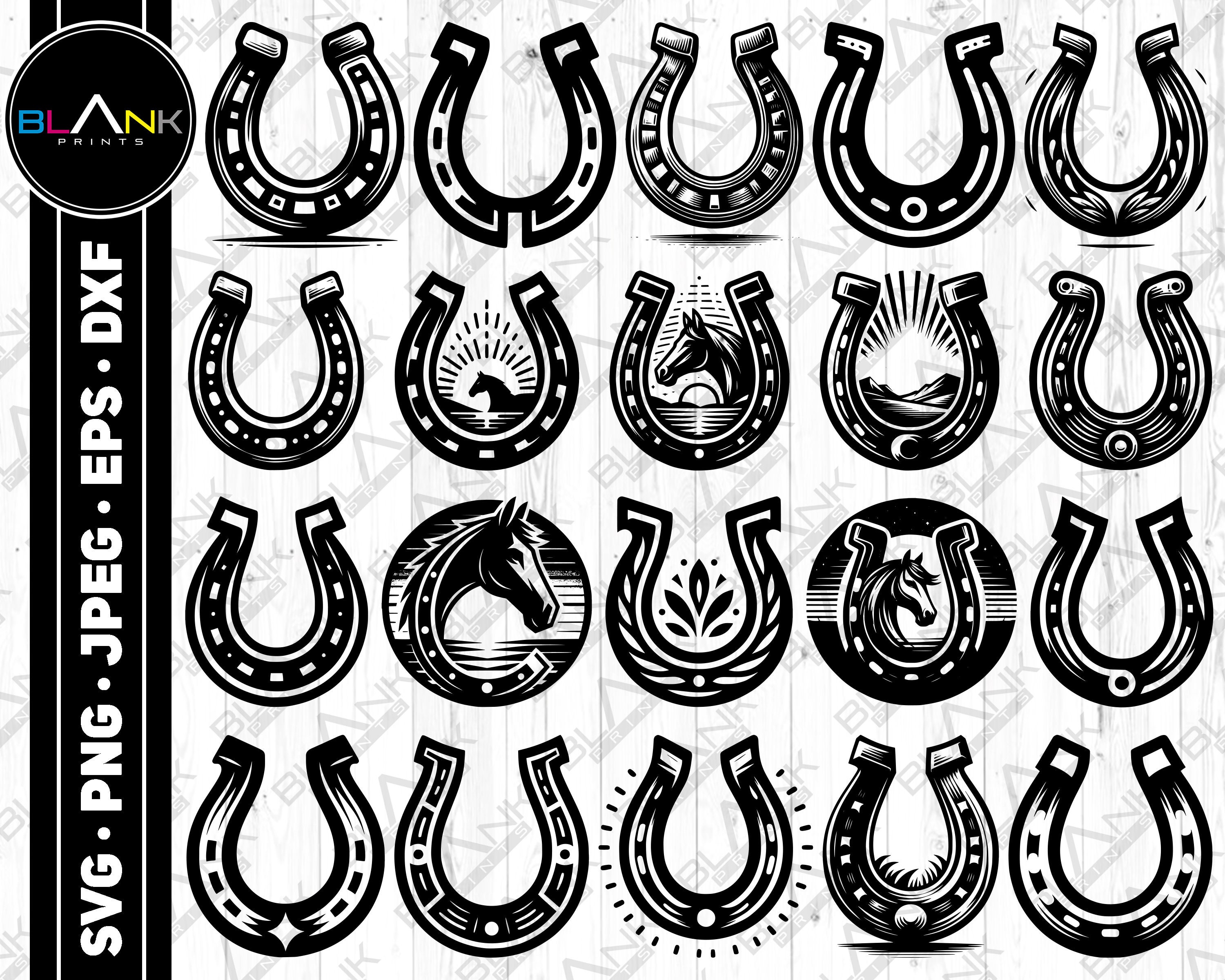 Horseshoe Vector Graphics Bundle, Cowboy Rodeo (svg, png, jpg, eps, dxf)  (Digital Download), image size:3000x2400