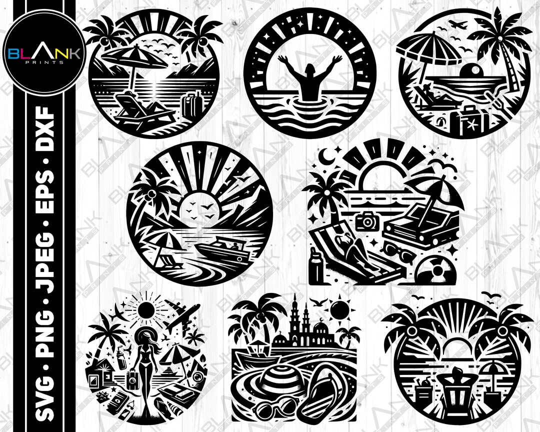 Summer Bundle Svg Png Jpeg Eps Dxf Bundle Silhouette Cricut Commercial ...
