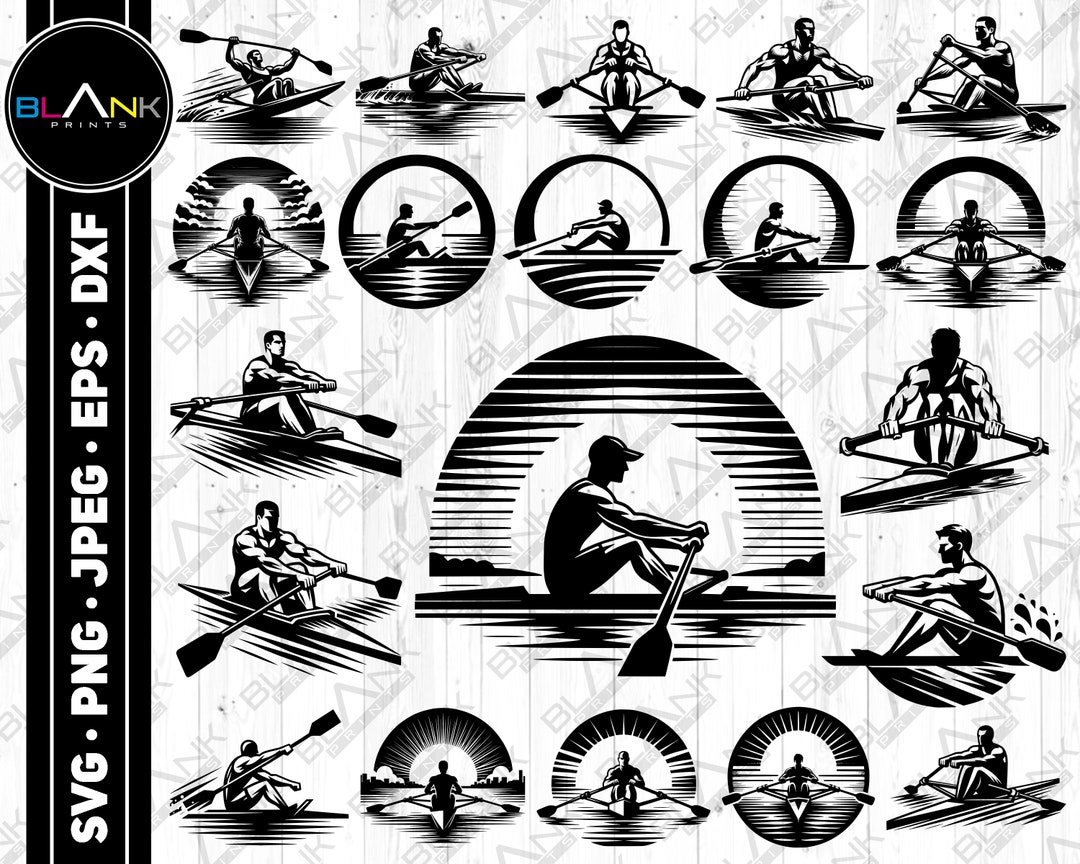 Sportsgraphics Rowing Rowing Clipart Bundle SVG PNG, Water Sports Graphics (digital Download ...