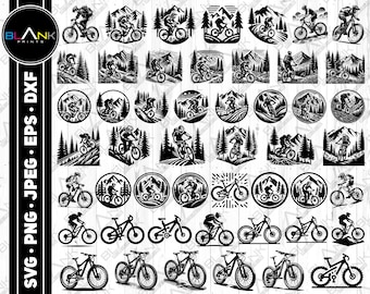 mountain bike bundle svg png jpeg eps dxf vector bundle silhouette cricut commercial use downhill bike bundle mountain biking