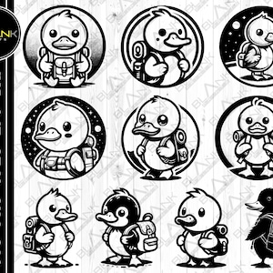 cute duck school bundle svg png jpeg eps dxf engrave silhouette clipart cricut laser vector commercial use custom duck backpack duck vector