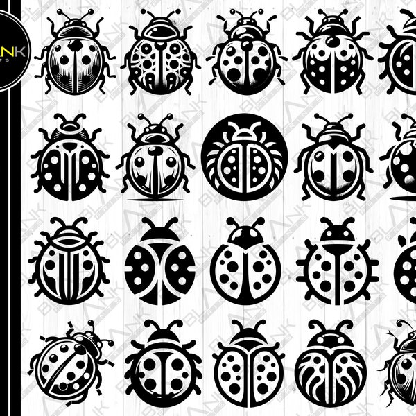 ladybug bundle svg png jpeg eps dxf bundle silhouette cricut commercial use custom lady bug insect clipart vector silhouette svg