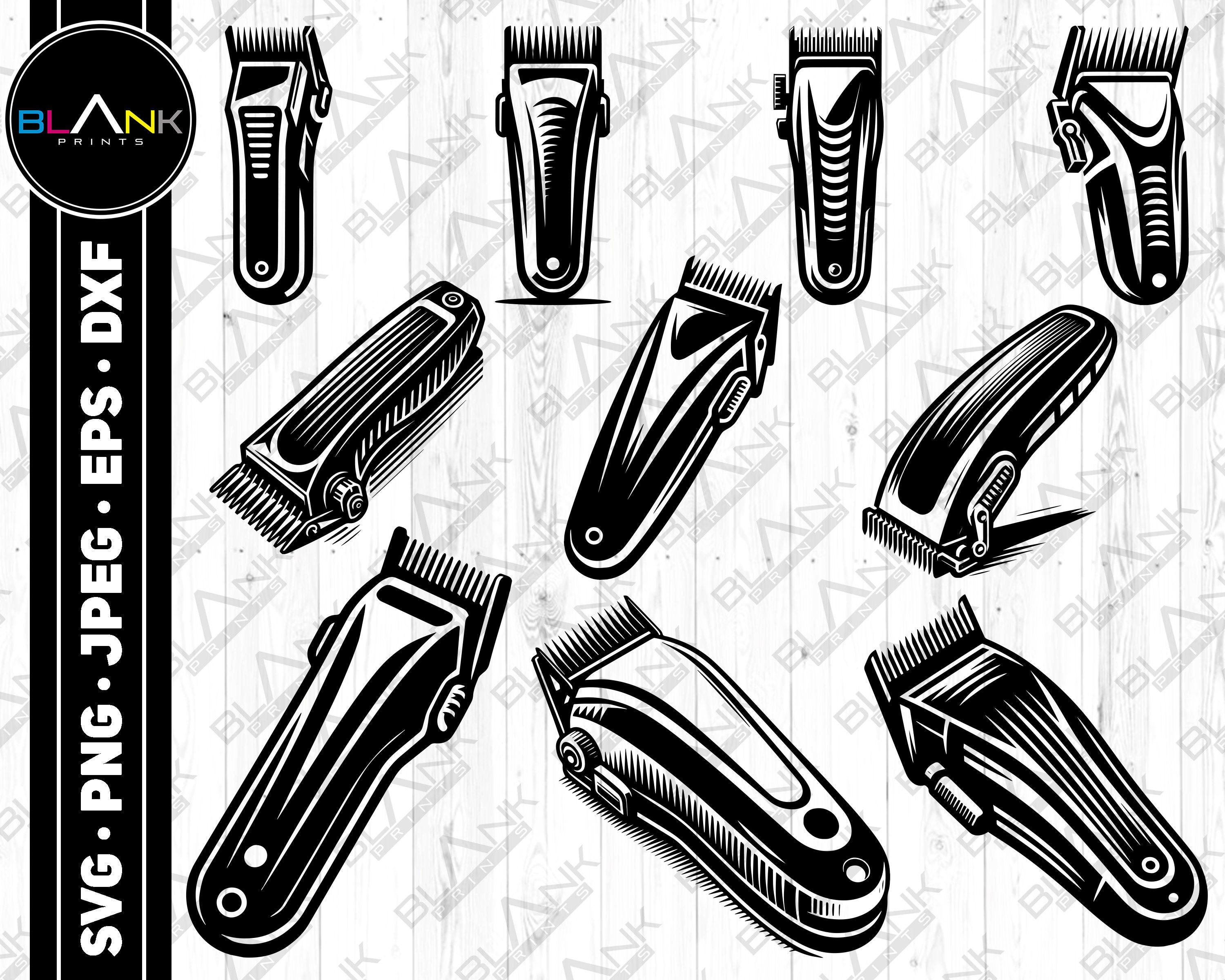 hair clipper bundle svg png jpeg eps dxf bundle silhouette clipart cricut vector commercial use custom hair clipper barber shop hair cut svg