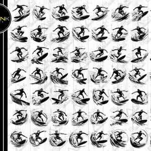 Surfing SVG Bundle: Wave Clipart for Cricut, Silhouette (Commercial Use) (Digital Download)