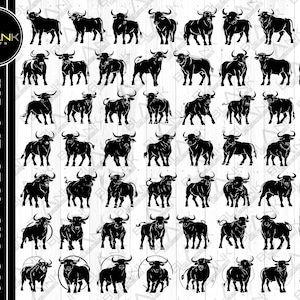 bull bundle svg png jpeg eps dxf bundle silhouette clipart cricut vector commercial use custom bull rodeo animal farm bundle svg male cattle