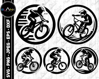BMX Biker Vector Art Bundle (svg, png, jpg, eps, dxf)