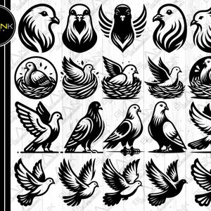 duif bundel svg png jpeg eps dxf bundel silhouet cricut commercieel gebruik aangepaste shirt ontwerp duif vliegen vogelnest silhouet svg